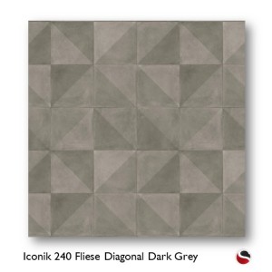 Iconik 240 Fliese Diagonal Dark Grey