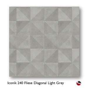Iconik 240 Fliese Diagonal Light Grey