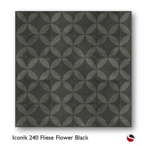 Iconik 240 Fliese Flower Black