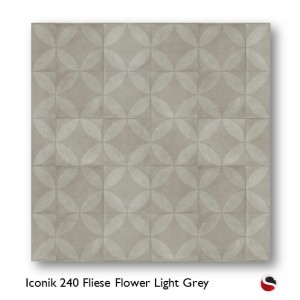 Iconik 240 Fliese Flower Light Grey