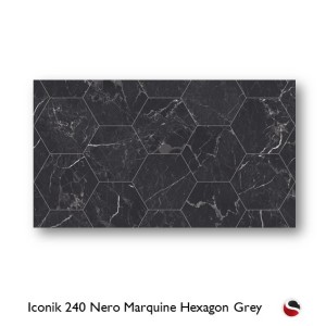 Iconik 240 Nero Marquine Hexagon Grey