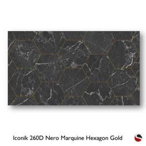 Iconik 260D Nero Marquine Hexagon Gold